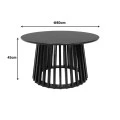 Coffee table Domonic pakoworld mdf in black color D80x45cm