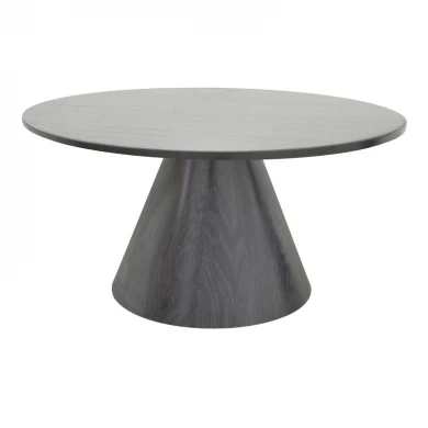 Τραπέζι σαλονιού Donda pakoworld mdf-μέταλλο σε μαύρη απόχρωση Φ80x40εκ