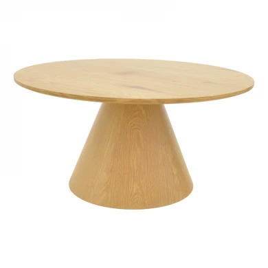 Τραπέζι σαλονιού Donda pakoworld mdf-μέταλλο σε sonoma απόχρωση Φ80x40εκ