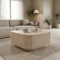 Coffee table Doric pakoworld MGO travertine look 80x80x38cm