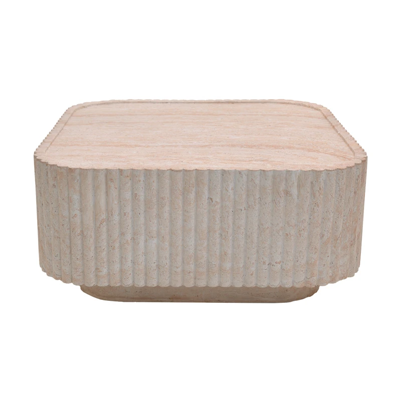 Coffee table Doric pakoworld MGO travertine look 80x80x38cm