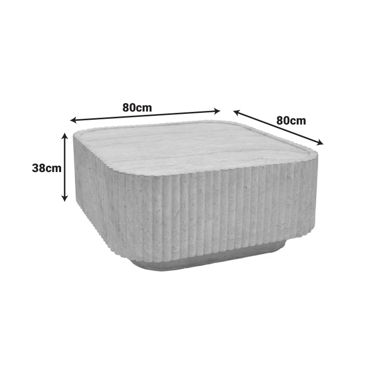 Coffee table Doric pakoworld MGO travertine look 80x80x38cm