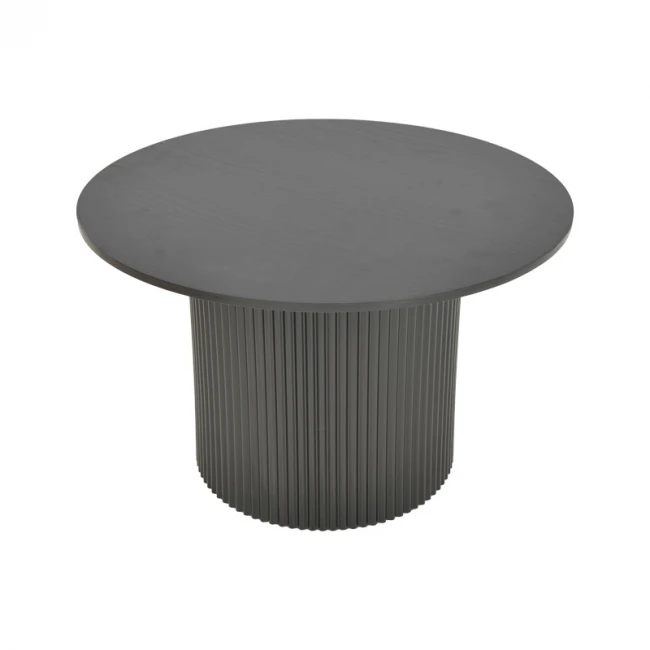 Τραπέζι σαλονιού Dovel pakoworld mdf-μεταλλο σε μαύρη απόχρωση Φ70x45εκ