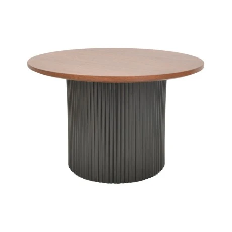 Dovel pakoworld coffee table mdf in walnut-black metal D70x45cm