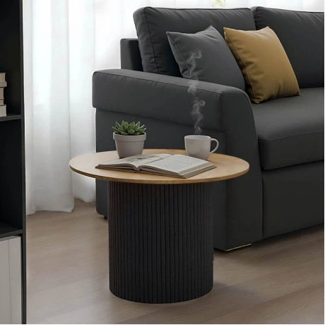Dovel pakoworld coffee table mdf in sonoma-black metal D70x45cm