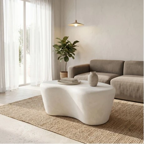Coffee table Fedris pakoworld mdf white 80x70x34cm
