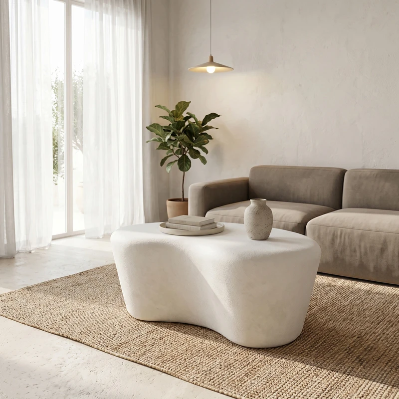 Coffee table Fedris pakoworld mdf white 80x70x34cm