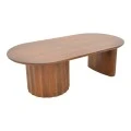 Coffee table Flute pakoworld solid mango wood walnut 130x65x40cm