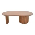 Coffee table Flute pakoworld solid mango wood walnut 130x65x40cm