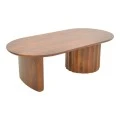 Coffee table Flute pakoworld solid mango wood walnut 130x65x40cm