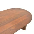Coffee table Flute pakoworld solid mango wood walnut 130x65x40cm