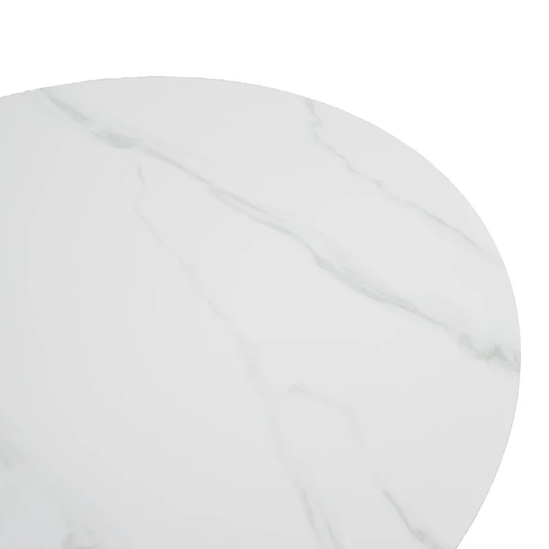 Coffee table Franzel pakoworld sintered stone in marble look-mdf in natural shade D80x40cm