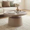 Coffee table Ginoze Inart cappuccino metal D70x40cm