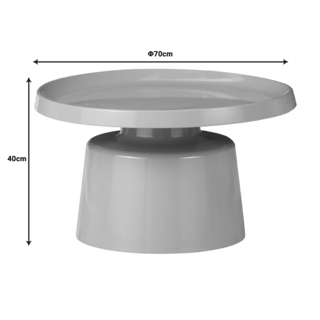 Coffee table Ginoze Inart cappuccino metal D70x40cm