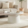 Coffee table Ginoze Inart white metal D70x40cm