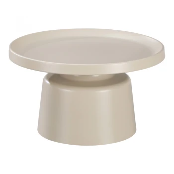 Τραπέζι σαλονιού Ginoze pakoworld μέταλλο σε cappuccino απόχρωση Φ70x42,5εκ