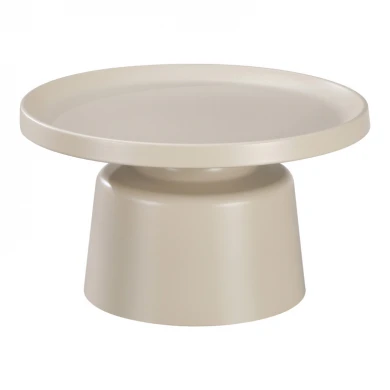 Τραπέζι σαλονιού Ginoze pakoworld μέταλλο σε cappuccino απόχρωση Φ70x42,5εκ