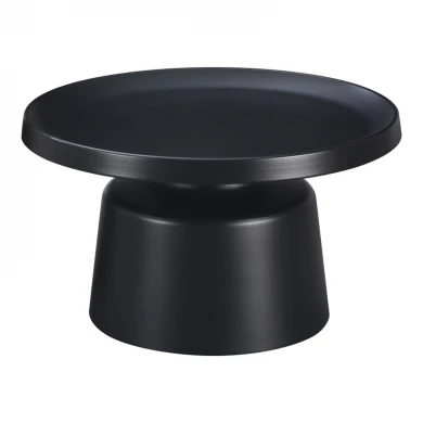 Τραπέζι σαλονιού Ginoze pakoworld μέταλλο σε μαύρη απόχρωση Φ70x41εκ