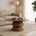 Coffee table Havai pakoworld solid mango wood walnut D80x45cm