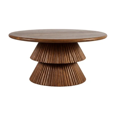 Coffee table Havai pakoworld solid mango wood walnut D80x45cm