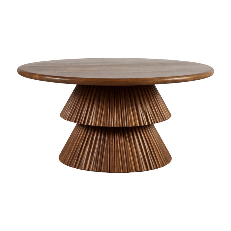 Coffee table Havai pakoworld solid mango wood walnut D80x45cm