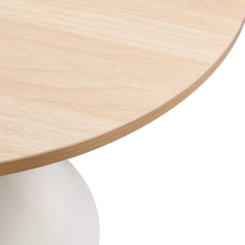 Hemena pakoworld coffee table set of 2 pieces, white metal-mdf in natural shade