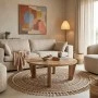 Coffee table Japandi pakoworld natural color mango wood Φ90x35cm