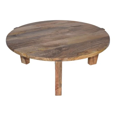 Coffee table Japandi pakoworld natural color mango wood Φ90x35cm