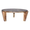 Coffee table Japandi pakoworld natural color mango wood Φ90x35cm