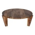 Coffee table Japandi pakoworld natural color mango wood Φ90x35cm