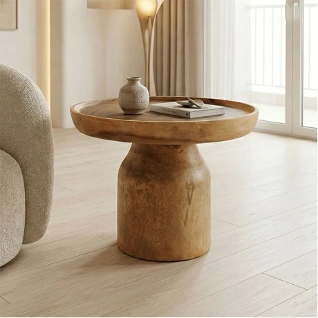 Coffee table Tobola pakoworld suar wood in natural color D60x45cm