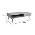 Coffee table Kaldio pakoworld solid acacia wood in natural color 120x60x40cm