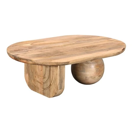 Coffee table Kane pakoworld solid acacia wood in natural color 110x72x38cm