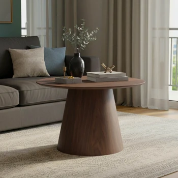 Τραπέζι σαλονιού Kayano pakoworld καρυδί mdf Φ60x40εκ