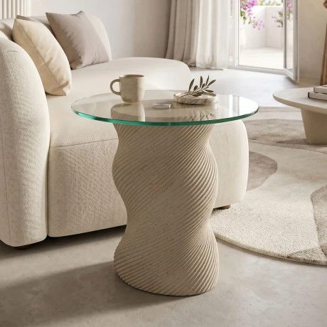 Coffee table Klida pakoworld beige MGO D40x63cm