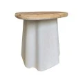 Coffee table Loberta pakoworld fir wood-mdf in natural-white color 48x48x51cm