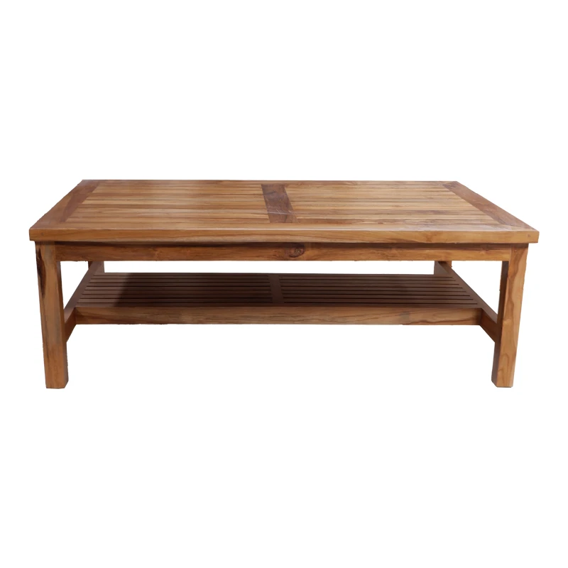 Coffee table Louf pakoworld walnut color teak wood 120x70x40cm