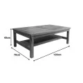 Coffee table Louf pakoworld walnut color teak wood 120x70x40cm