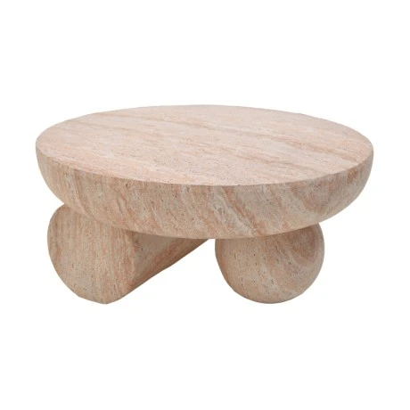 Coffee table Mikawa pakoworld MGO travertine look D70x34cm