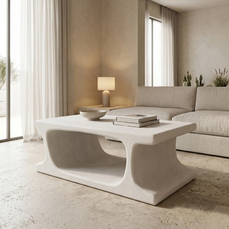 Coffee table Nafel pakoworld mdf white 120x60x45cm