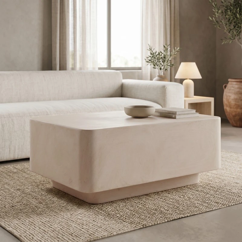 Coffee table Nerde pakoworld MGO cream 90x60x38cm