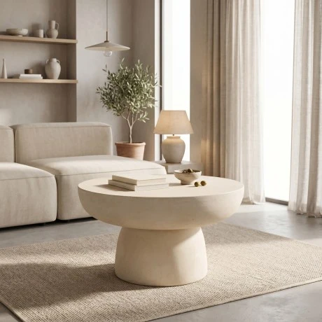 Coffee table Nuebo pakoworld MGO cream D70x40cm