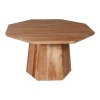 Octagon coffee table pakoworld acacia wood in natural shade D80x45cm