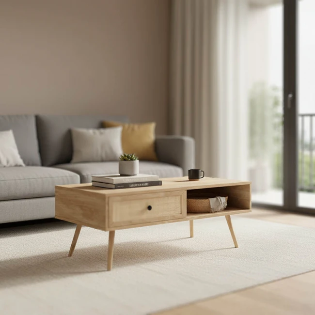 Τραπέζι σαλονιού Oslo pakoworld sonoma 110x59x41,5εκ