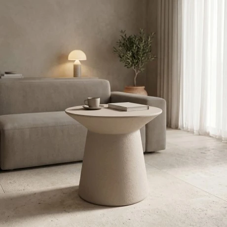 Coffee table Peble pakoworld MGO cappuccino D55x50cm