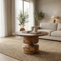 Coffee table Perlon pakoworld walnut mango wood D80x45cm