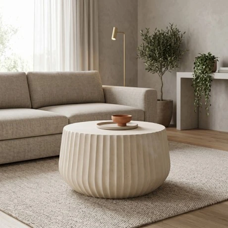 Rongo pakoworld coffee table, MGO cream, D80x41cm