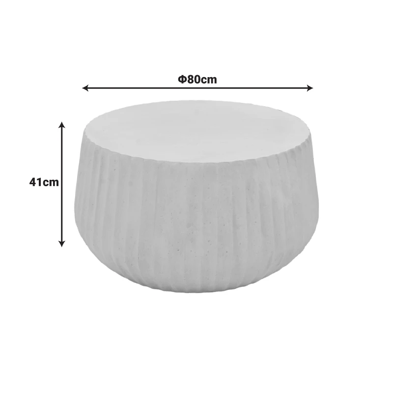 Rongo pakoworld coffee table, MGO cream, D80x41cm
