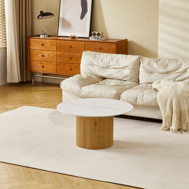 Sikulu pakoworld oak MDF with ceramic surface in white marble look D80x40cm