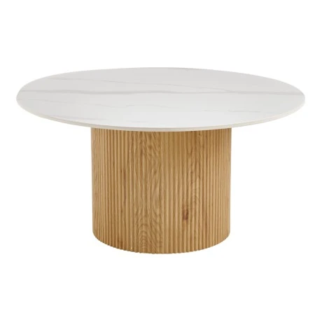 Sikulu pakoworld oak MDF with ceramic surface in white marble look D80x40cm